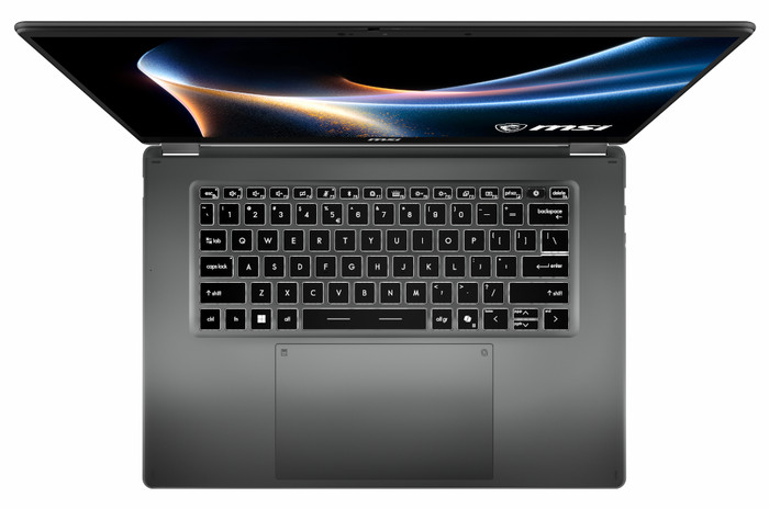 MSI Prestige N16 Flip AI+ OLED NVIDIA RTX Spark N1X C1XMT-040BEY AZERTY dessus