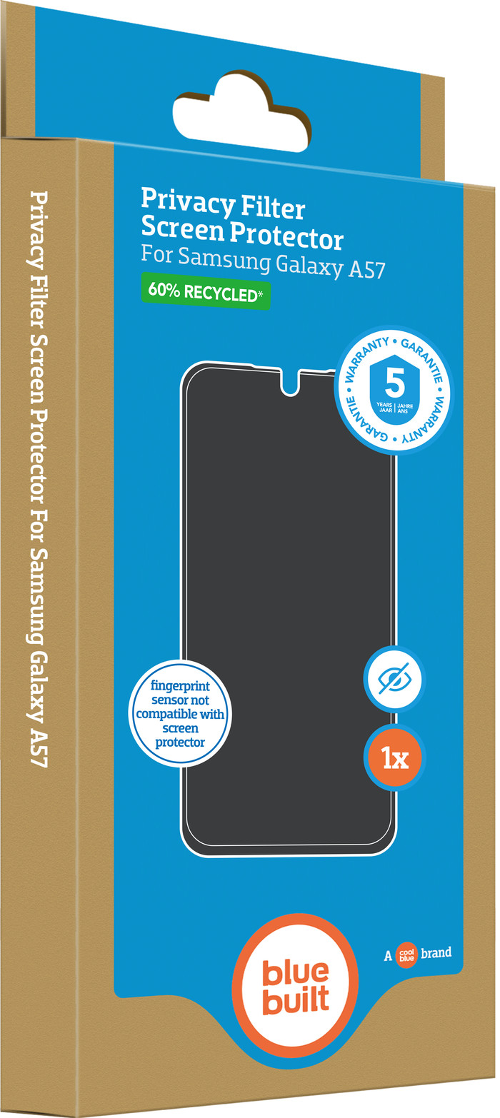 BlueBuilt Samsung Galaxy A57 Filtre de Confidentialité Protège-écran Verre emballage