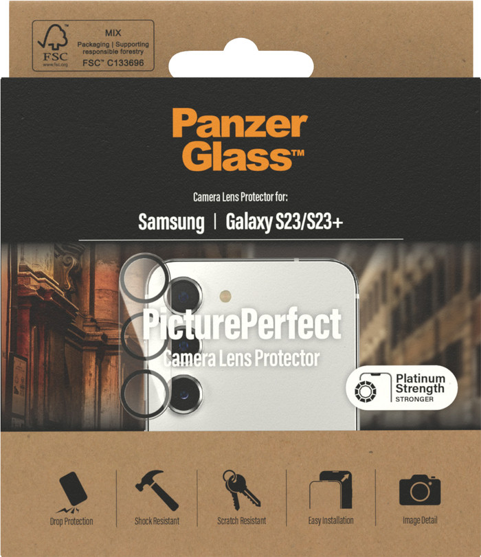 PanzerGlass PicturePerfect Samsung Galaxy S23 / S23 Plus Protège-caméra Verre emballage
