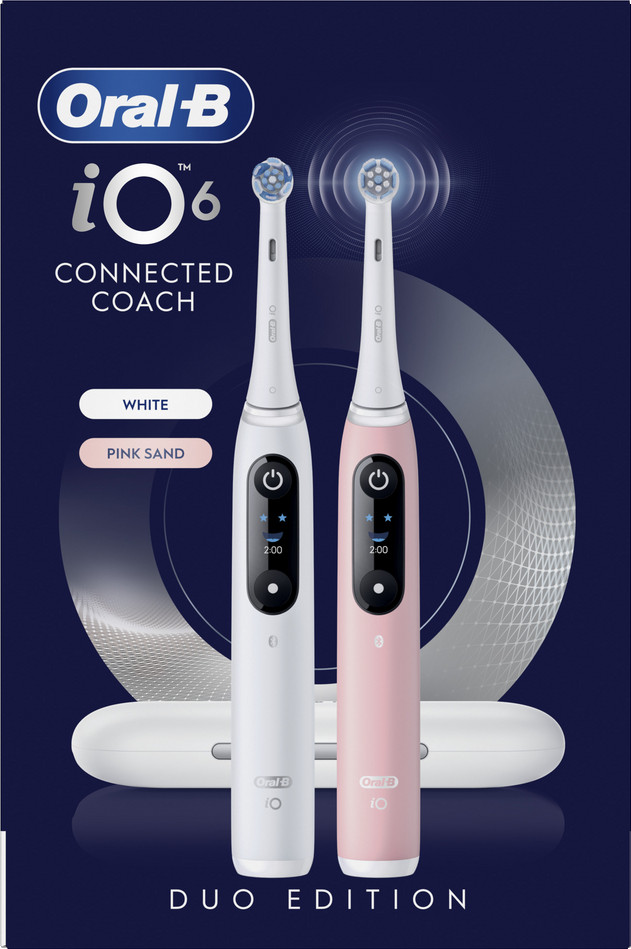 Oral-B iO 6 Wit en Roze Duo Pack verpakking