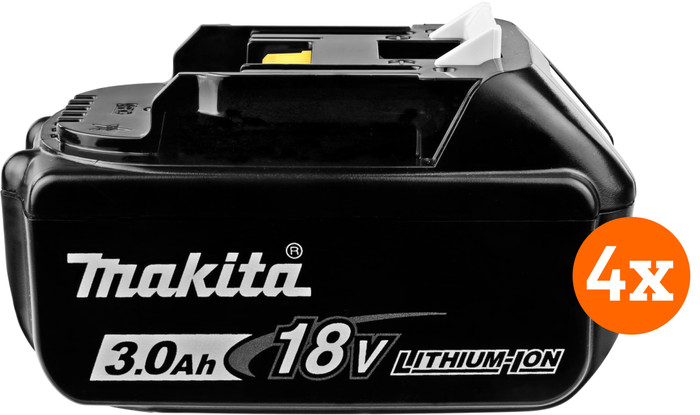 Makita BL1830B LXT 18 V 3,0 Ah Batterie Lot de 4 Main Image