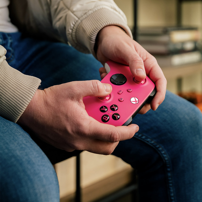 Microsoft Xbox Series X and S Wireless Controller Pink product in use
