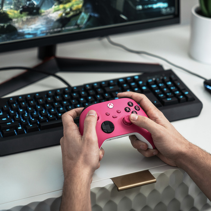Microsoft Xbox Series X and S Wireless Controller Pink product in use