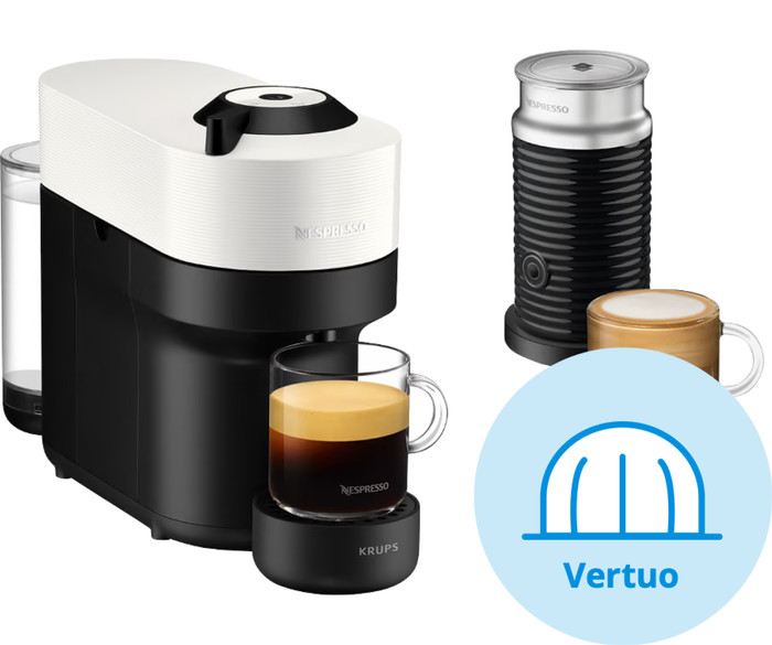 Krups Nespresso Vertuo Pop Blanc Coco XN9211 avec Aeroccino avant