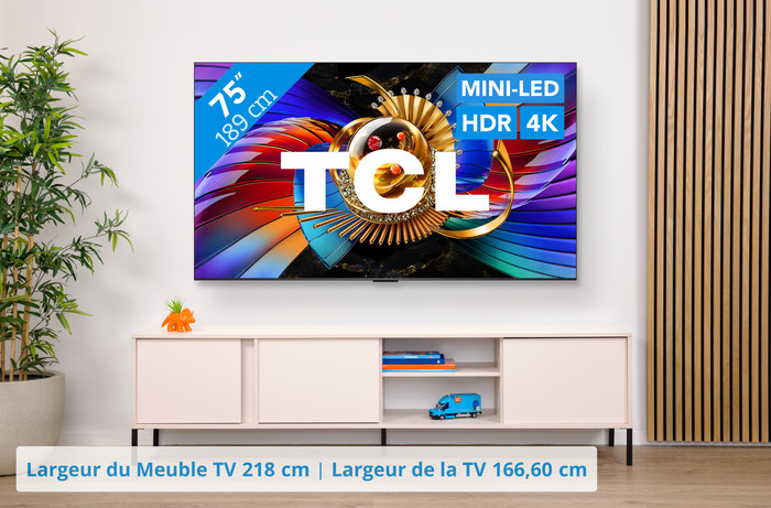 TCL SQD Mini-LED 75" 80L (2026) visuel Coolblue 1