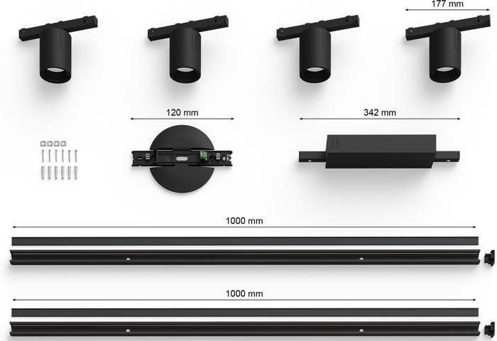 Philips Hue Perifo Éclairage sur Rail Plafond - 4 Spots - White and Color - Noir détail