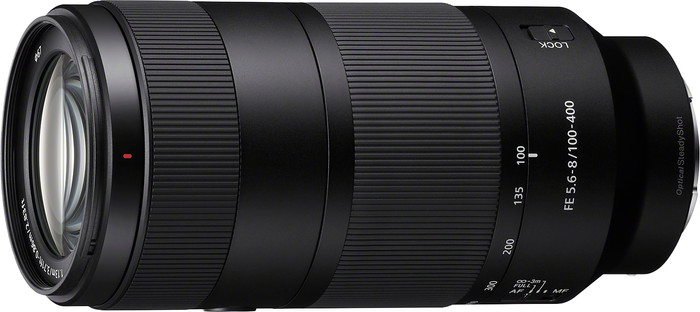 Sony FE 100-400 mm f/5.6-8 OSS dessus