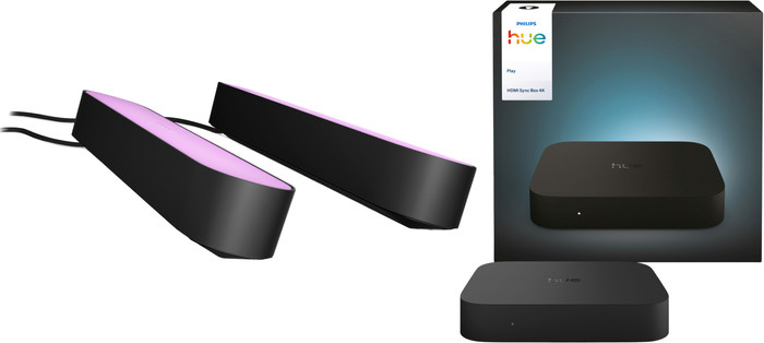 Philips Hue Play Rampe d'Éclairage Noir Lot de 2 + HDMI Sync Box 4K Main Image