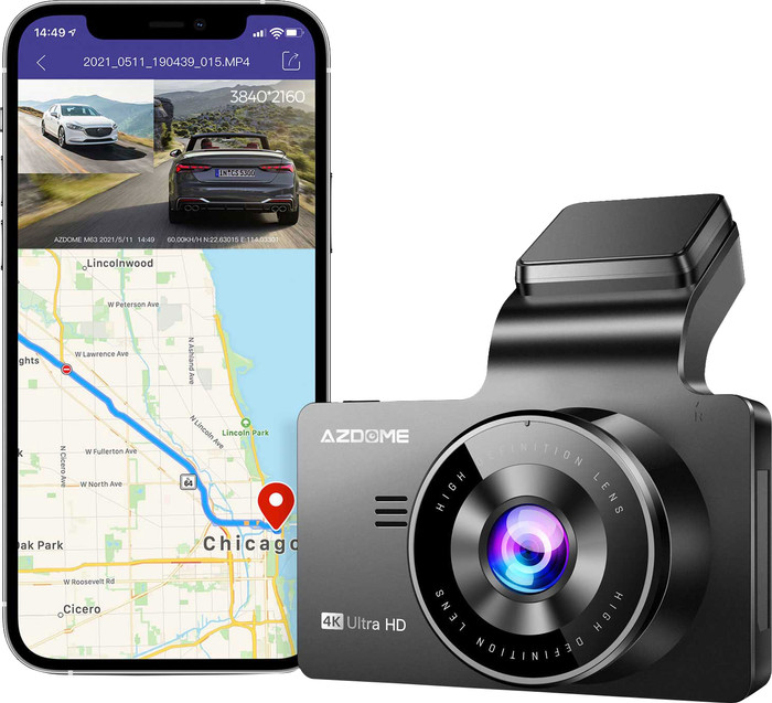 AZDome M63 Pro True Dashcam product in gebruik