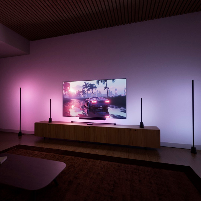 Philips Hue Play Wall Washer Noir Lot de 2 + HDMI Sync Box 4K produit à l'usage