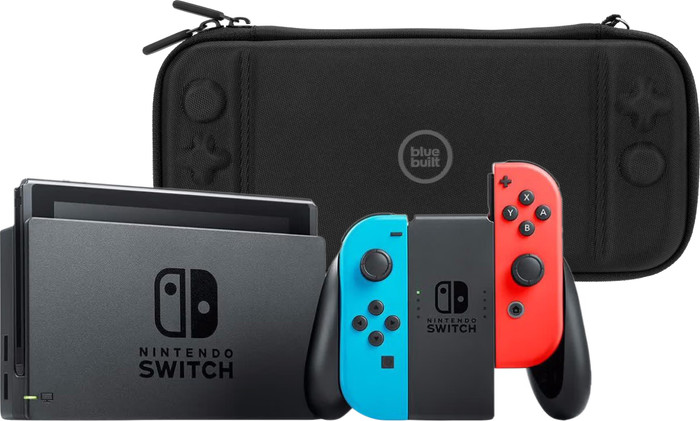 Nintendo Switch Rouge/Bleu + BlueBuilt Housse de Protection Main Image