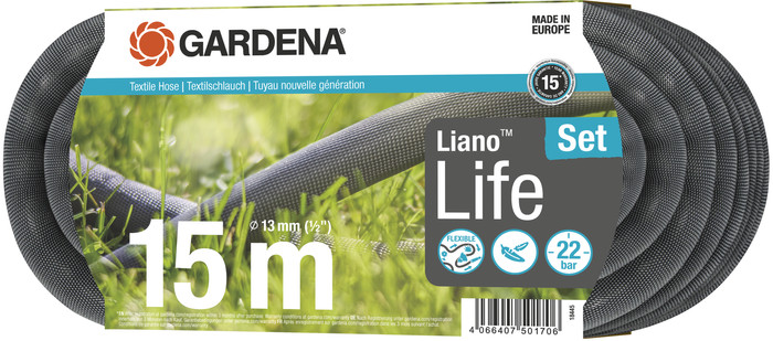 Gardena Liano Life 15 m CleverRoll  S Pack Pistolet d'Arrosage Premium null