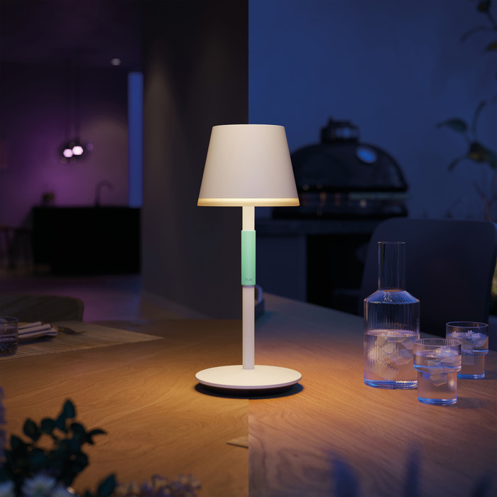 thumbnail interactive-video image 1 of Philips Hue Go Portable Dimmable LED Smart Light – White & Color – Open Box – Model 7602031 1 of 6