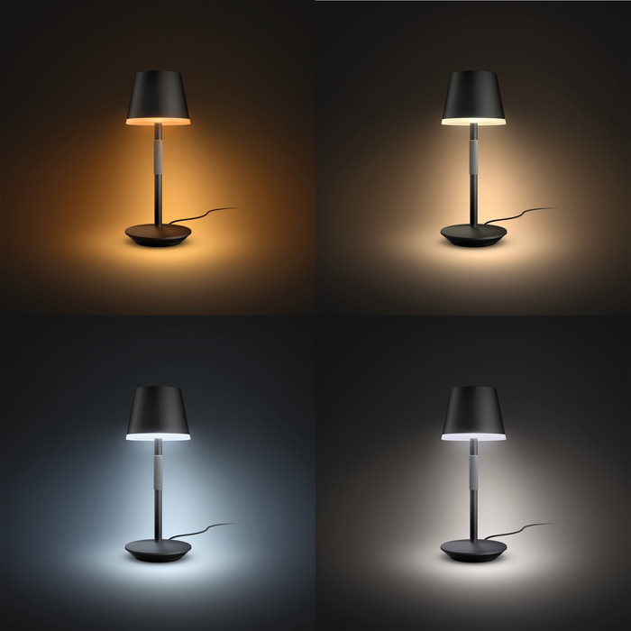 Philips Hue Go Table Lamp - White and Color - Black product in use