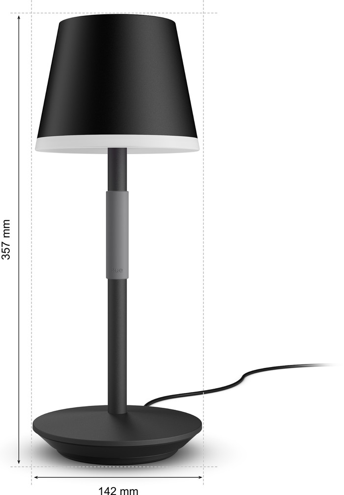 Philips Hue Go Table Lamp - White and Color - Black detail