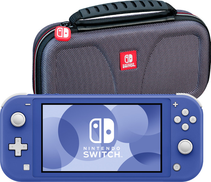 Nintendo Switch Lite Blue + Bigben Travel Case Main Image