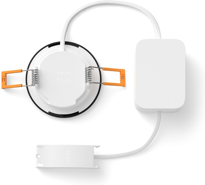Philips Hue Inbouwspot Slim 3-Pack - White and Color - 90mm - Zwart detail