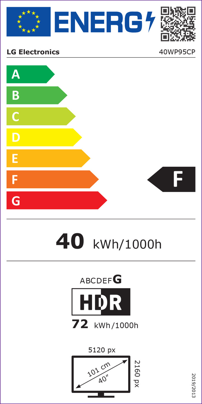LG 40WP95CP-W UltraWide energy label