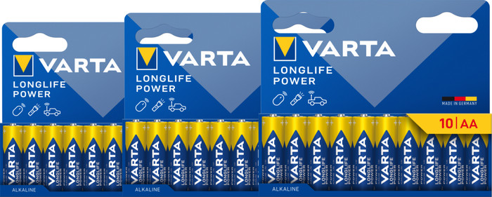 Varta Longlife Power AA Lot de 30 Pièces Main Image