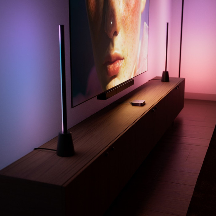 Philips Hue Play Wall Washer Noir Lot de 2 + HDMI Sync Box 4K produit à l'usage
