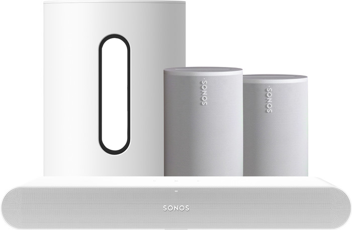 Sonos Ray Wit + 2x Era 100 Wit + Sub Mini Wit Main Image
