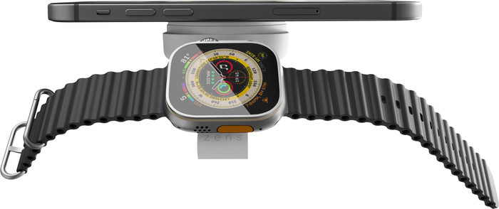 Zens 2-in-1 MagSafe Draadloze Oplader 15W Wit product in gebruik