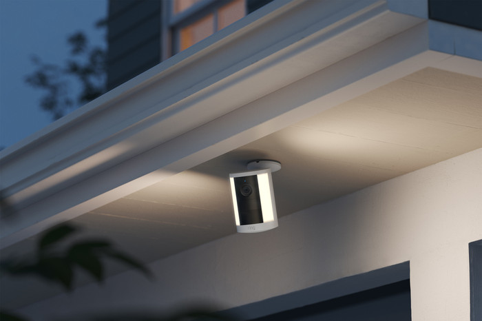 Ring Spotlight Camera 2nd Generation Battery White product in use