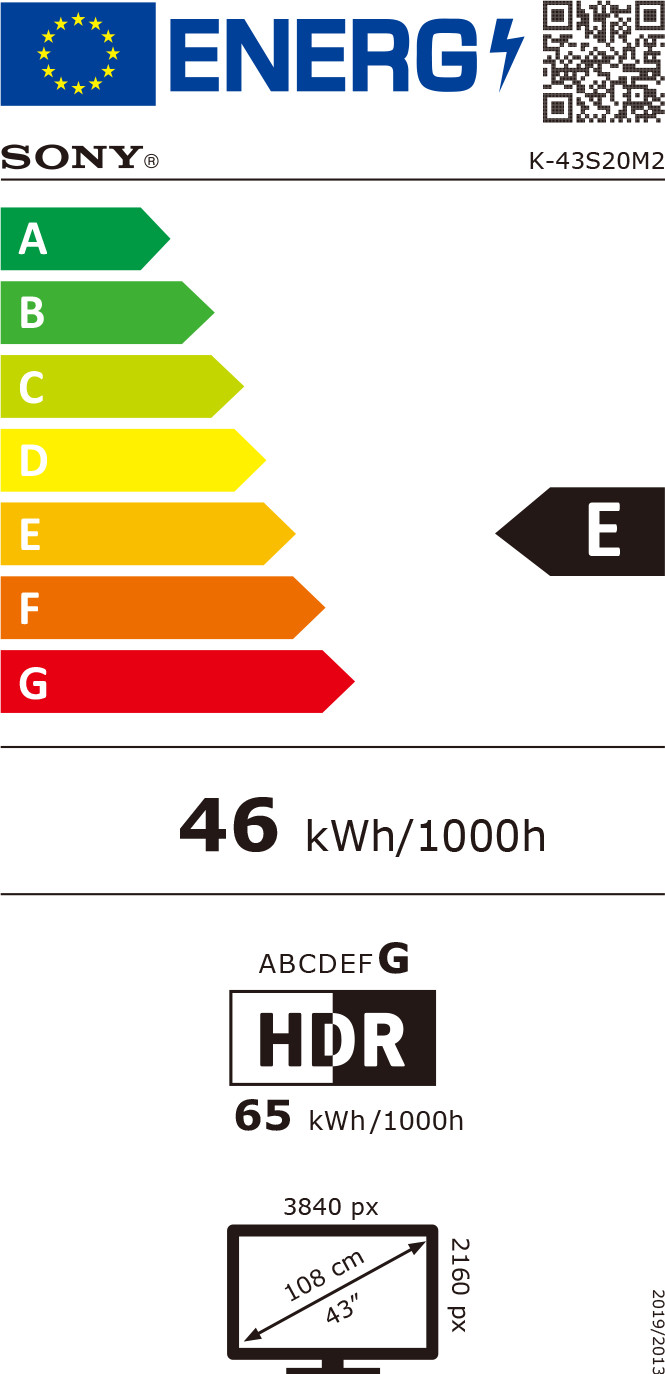 Sony Bravia 2 II Led 43" (2026) energielabel