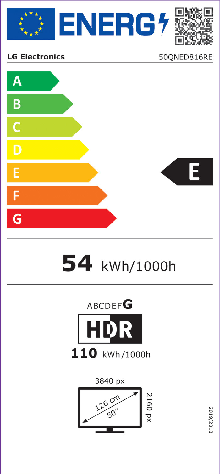 LG 55QNED816RE (2023) energy label
