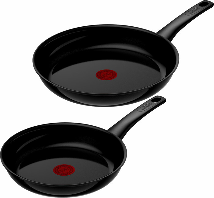 Tefal Renew On Ceramic Frying Pan Set 24cm + 28cm Black Main Image