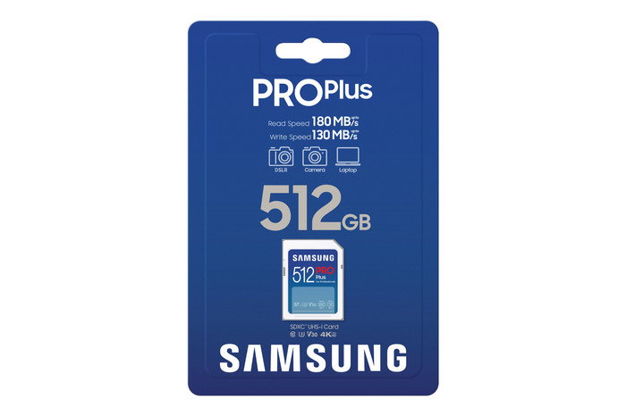 Samsung SDXC PRO Plus 512GB 130MB/s packaging