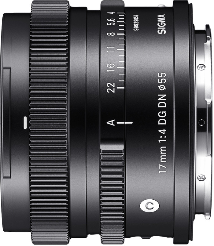 Sigma 17mm f/4 DG DN Contemporary Sony E Mount right side