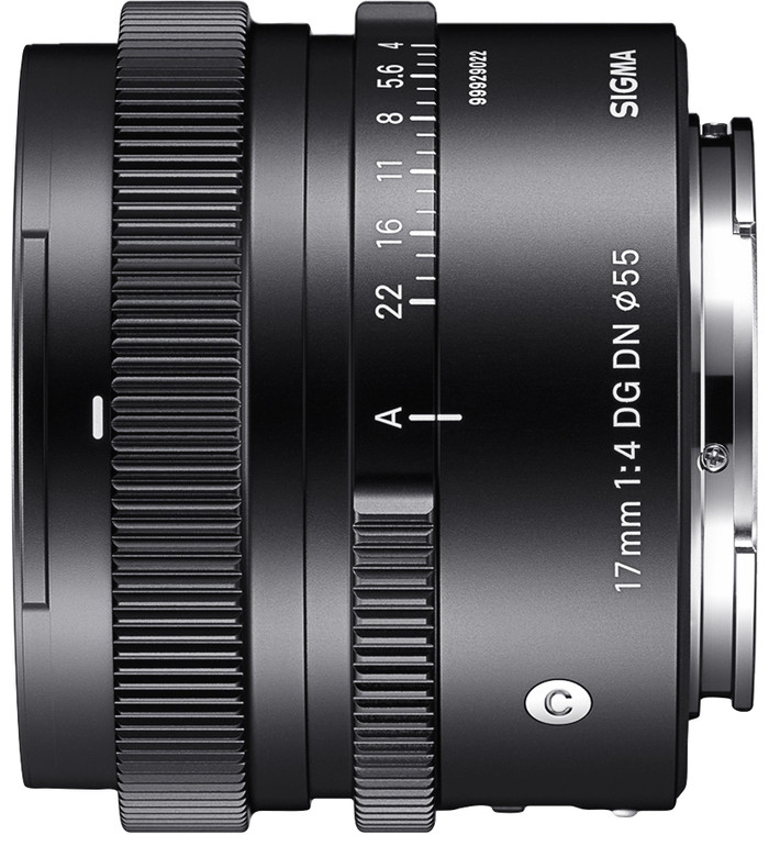 Sigma 17mm f/4 DG DN Contemporary Sony E Mount right side