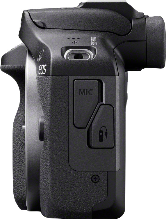 Canon EOS R100 Zwart + RF-S 18-45mm + RF-S 55-210mm linkerkant