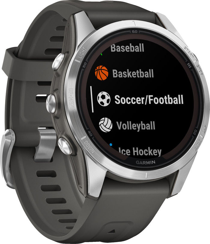 Garmin Fenix 7S Pro Solar Zilver 42mm rechterkant