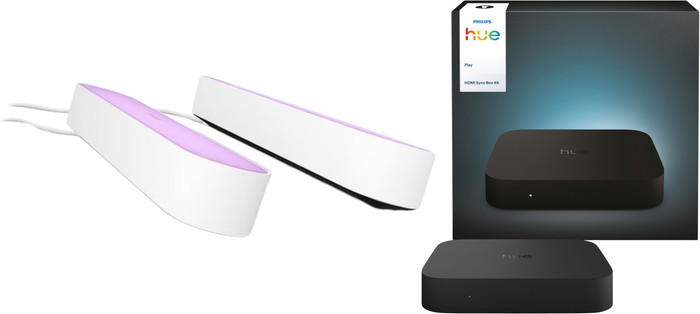 Philips Hue Play Rampe d'Éclairage Blanc Lot de 2 + HDMI Sync Box 4K Main Image