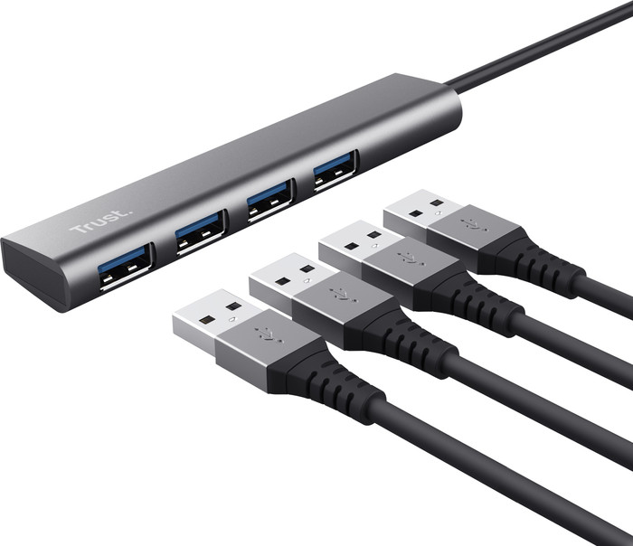 Trust Halyx 4-port USB-A 3.2 Gen 1 Hub product in use