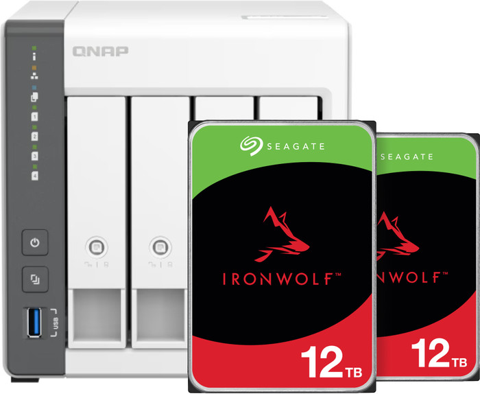 QNAP TS-433-4G + Seagate IronWolf 12 To Lot de 2 Main Image