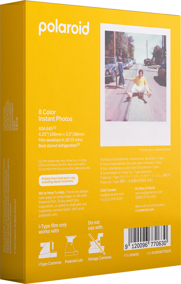 Polaroid Color Instant Fotopapier i-Type Film (8 stuks) verpakking