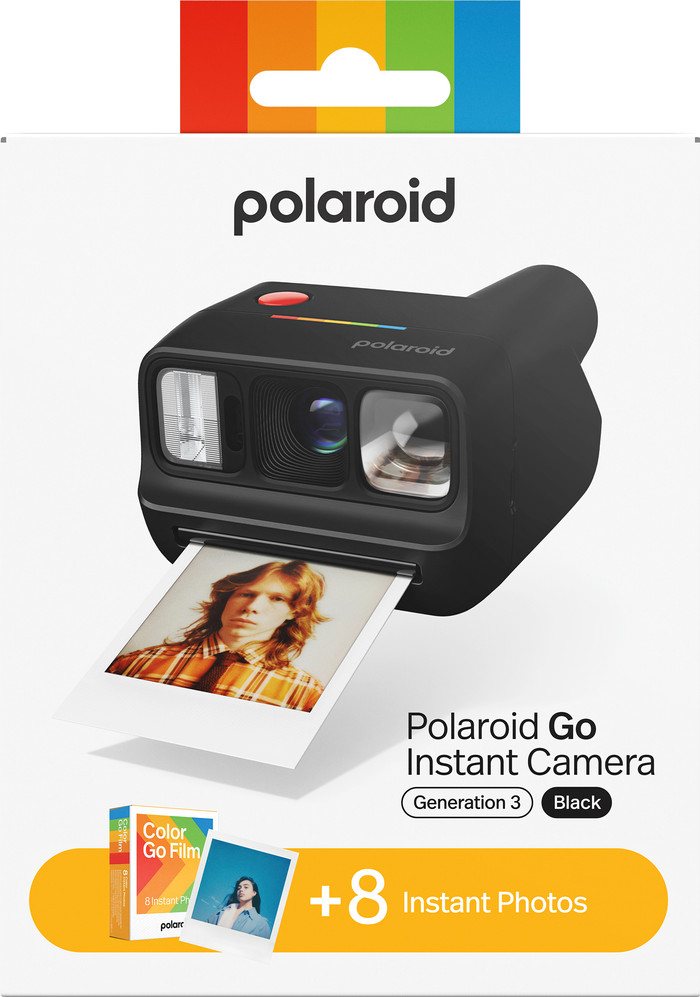 Polaroid Go Gen 3 Zwart + Color Film (8 stuks) verpakking