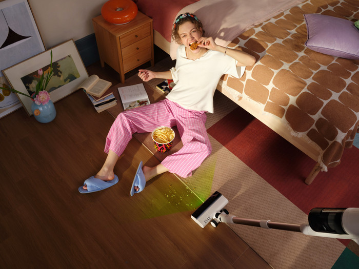 Roborock H60 Hub product in gebruik