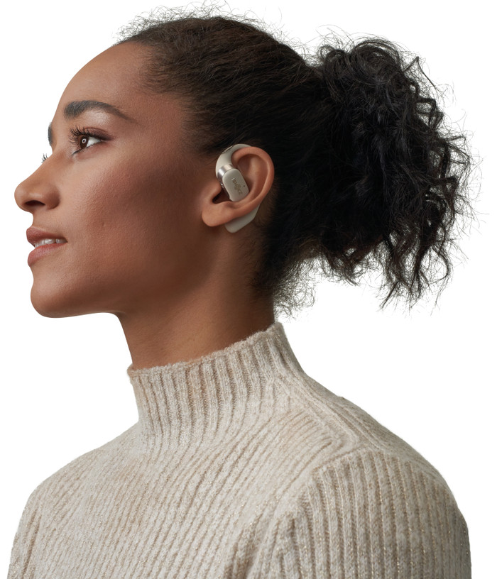 Shokz OpenFit Cream product in use