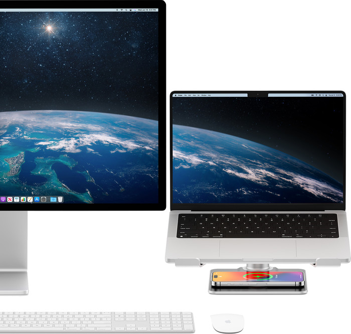 Twelve South HiRise Pro MacBook Stand with MagSafe product in use