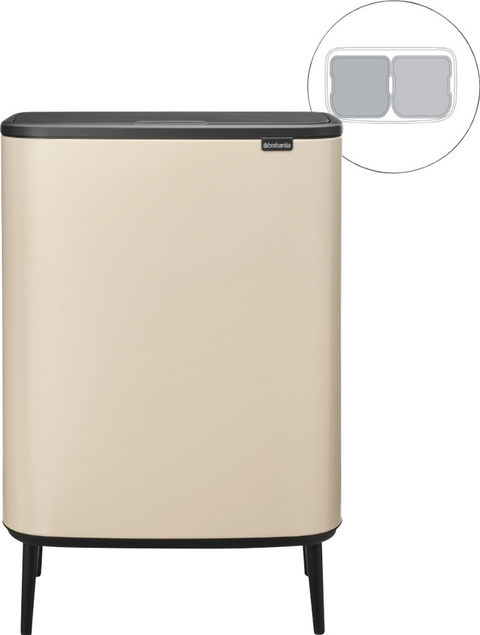 Brabantia Bo Touch Bin Hi Poubelle 2 x 30 Litres Soft Beige détail
