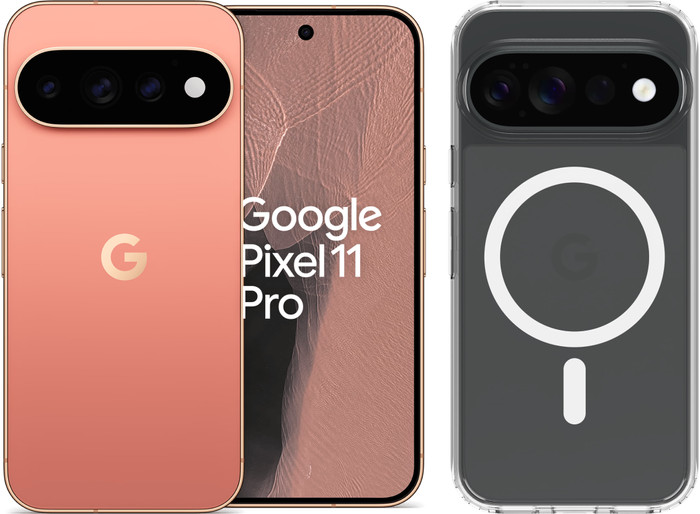 Google Pixel 11 Pro 256GB Oranje 5G + BlueBuilt Back Cover Transparant Main Image