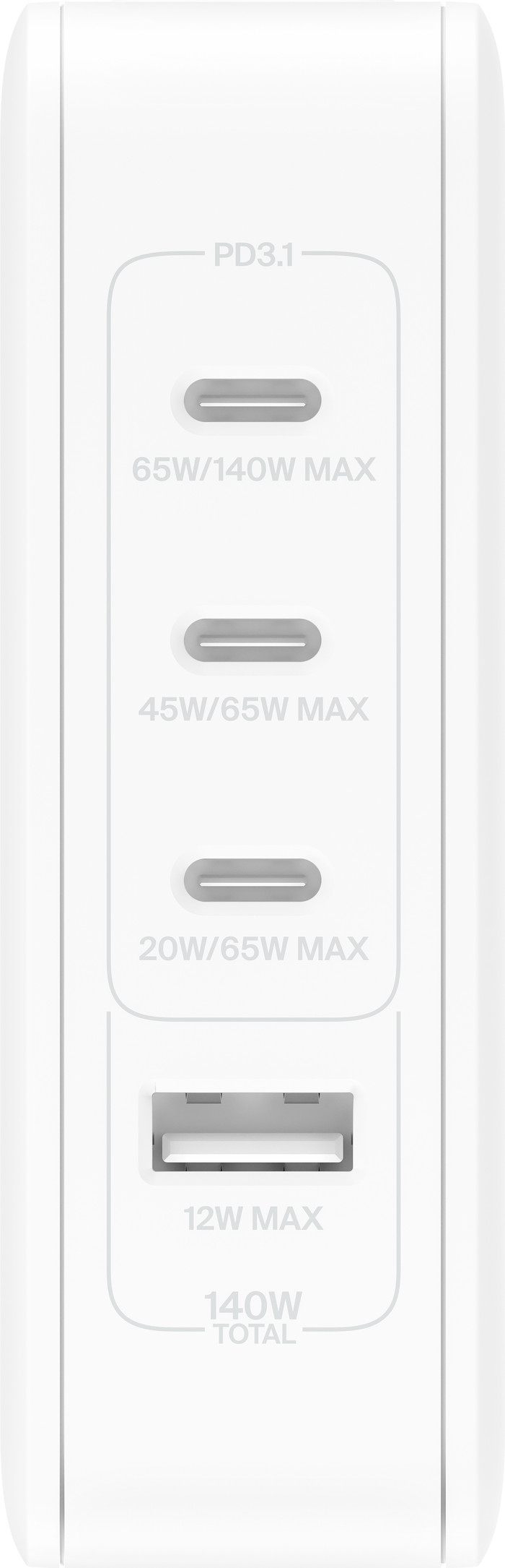 Belkin Power Delivery Power Hub with 4 USB Ports 140W White Main Image