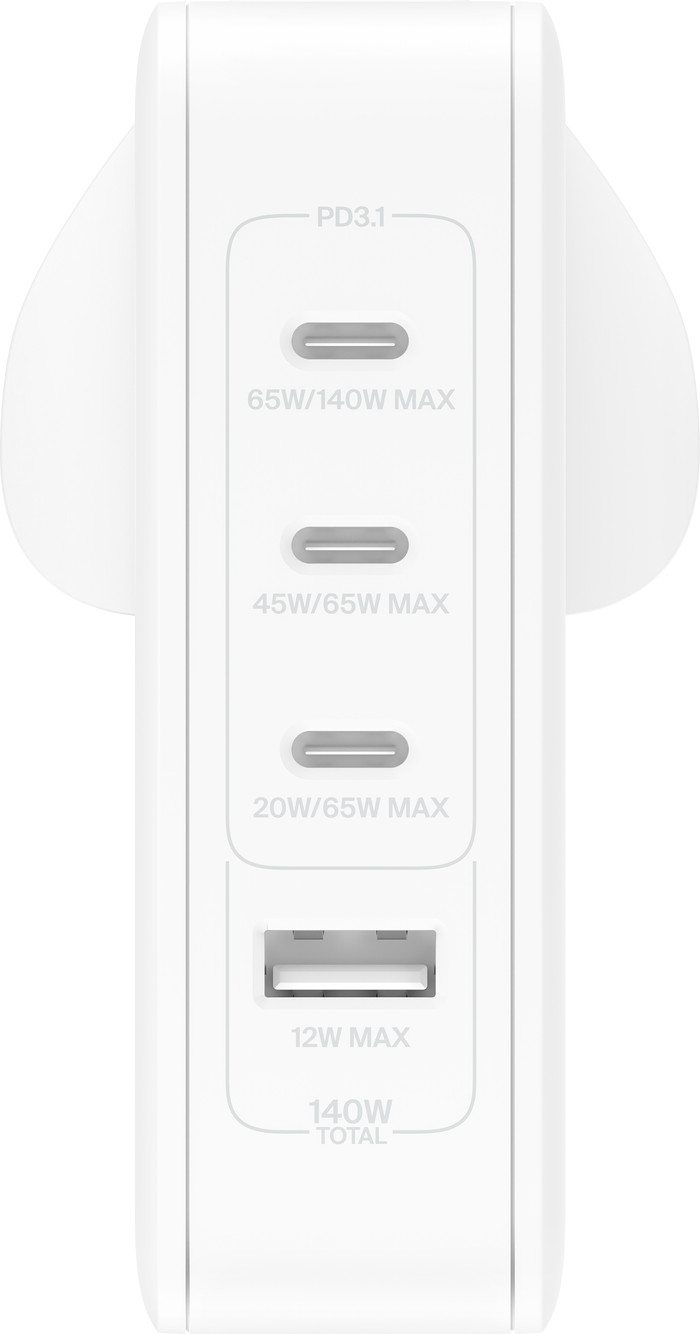 Belkin Power Delivery Power Hub with 4 USB Ports 140W White null