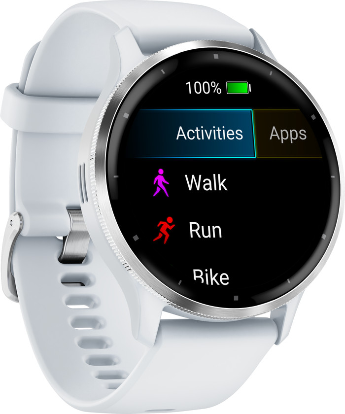 Garmin Venu 3 Argent/Blanc côté gauche