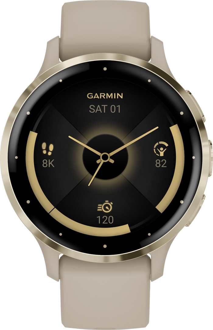 Garmin Venu 3S Goud/Beige voorkant