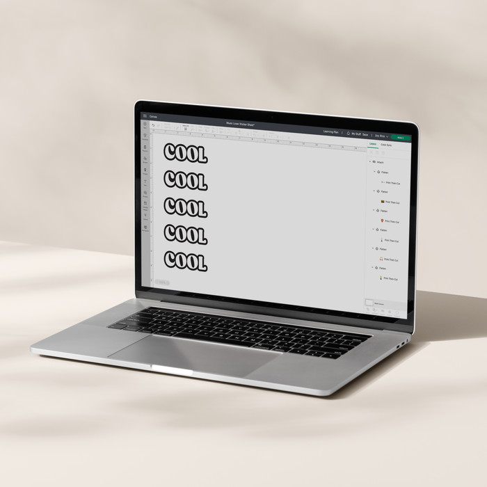Cricut Printbaar Vinyl Meerkleurig A4 44 vellen product in gebruik
